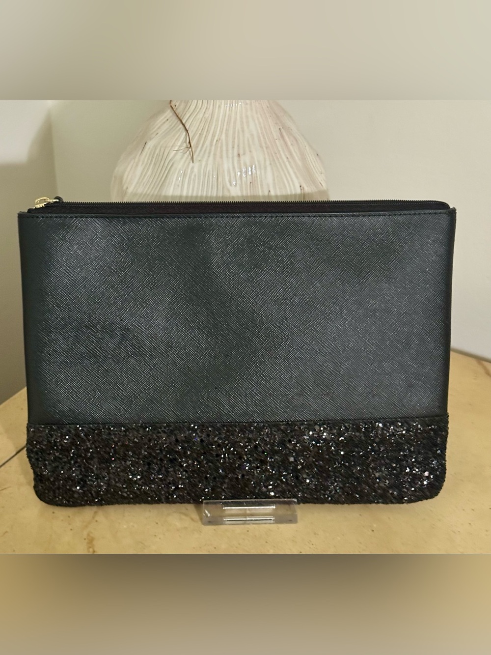 Kate Spade Black Glitter Trim Clutch Bag NWOT - Picture 2 of 4